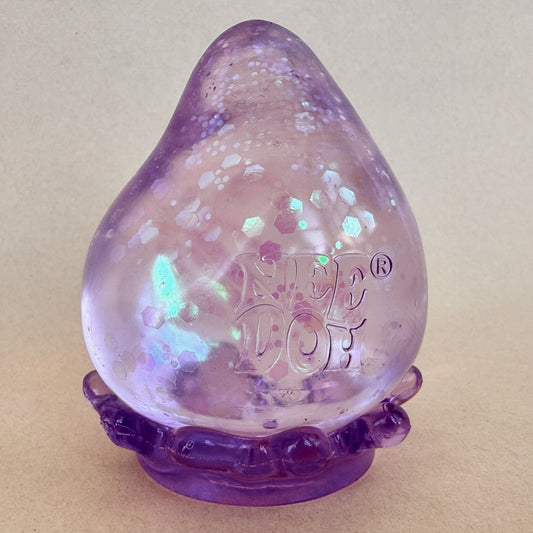 NeeDoh Dream Drop clear glitter sensory toy, teardrop shape